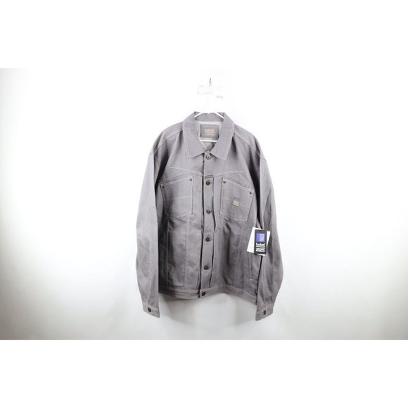 NOS Vintage 90s Marithe Francois Girbaud Mens 3XL Denim Trucker Jacket Gray